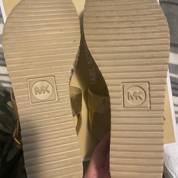 Michael Kors Pale Gold Aubrey Wedges - Picture 5 of 7